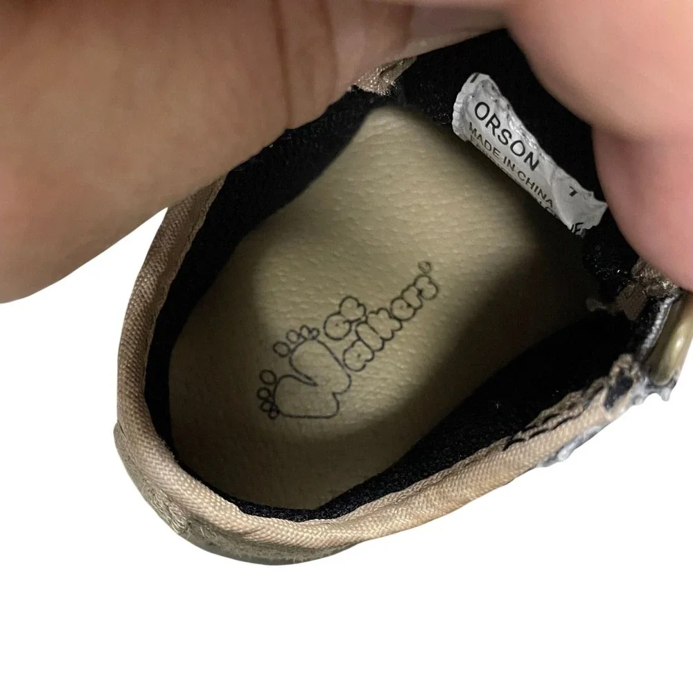 Wee Walkers Orson Sneakers Tan Wingtip Strap Toddler Boys Size 1/6-12 Months